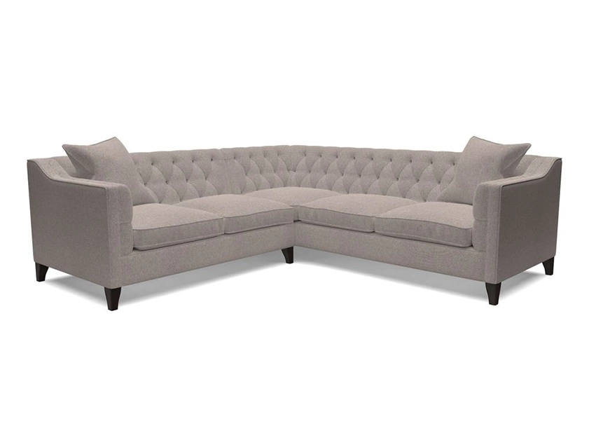 Haresfield Dipped Arm Corner Sofa in wo Tone Plain Biscuit