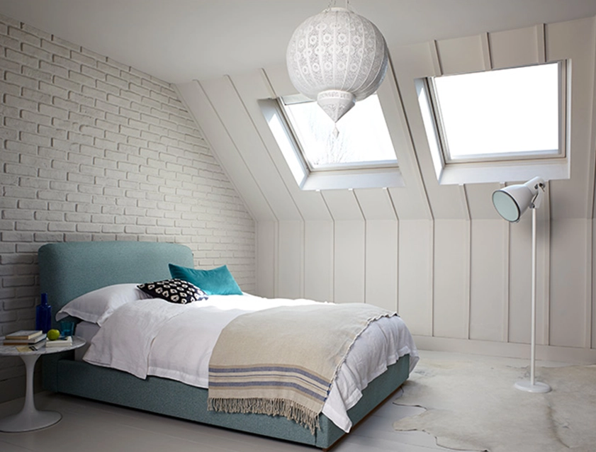 Islington King Bed in Linwood Omega Velvet Atol