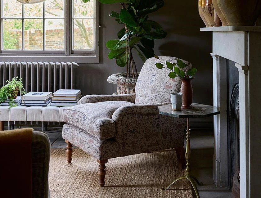 Lyndhurst Chair in V&A Threads of India Lahore Dynasty Linen