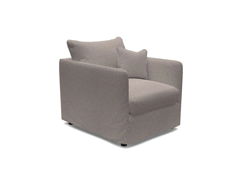 Madehurst Chair Loose Cover in Two Tone Plain Biscuit