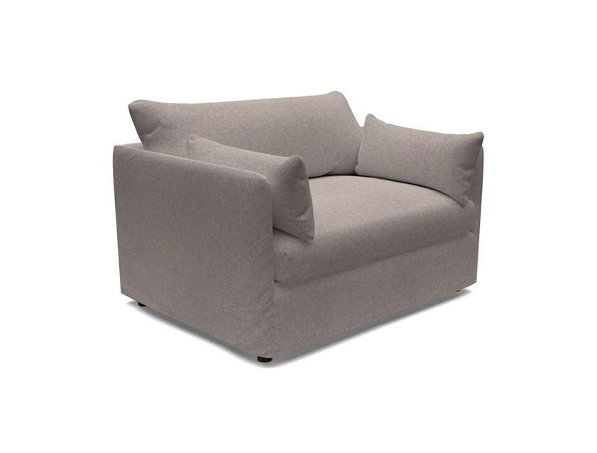 Madehurst Snuggler Loose Cover Sofa in Two Tone Plain Biscuit