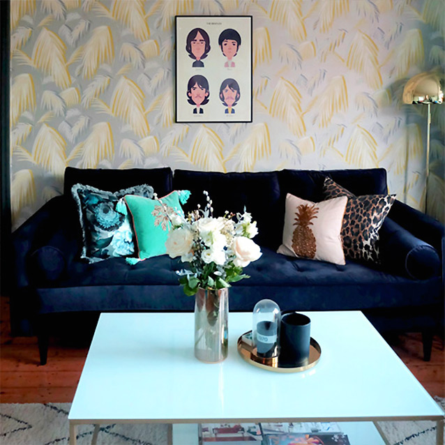 Marylebone 3 Seater Sofa in Napoli Velvet Navy Courtesy of Dottys Decor