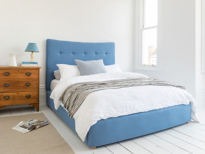 Mountclare Super King Bed in Tough as Houses Cornflowers