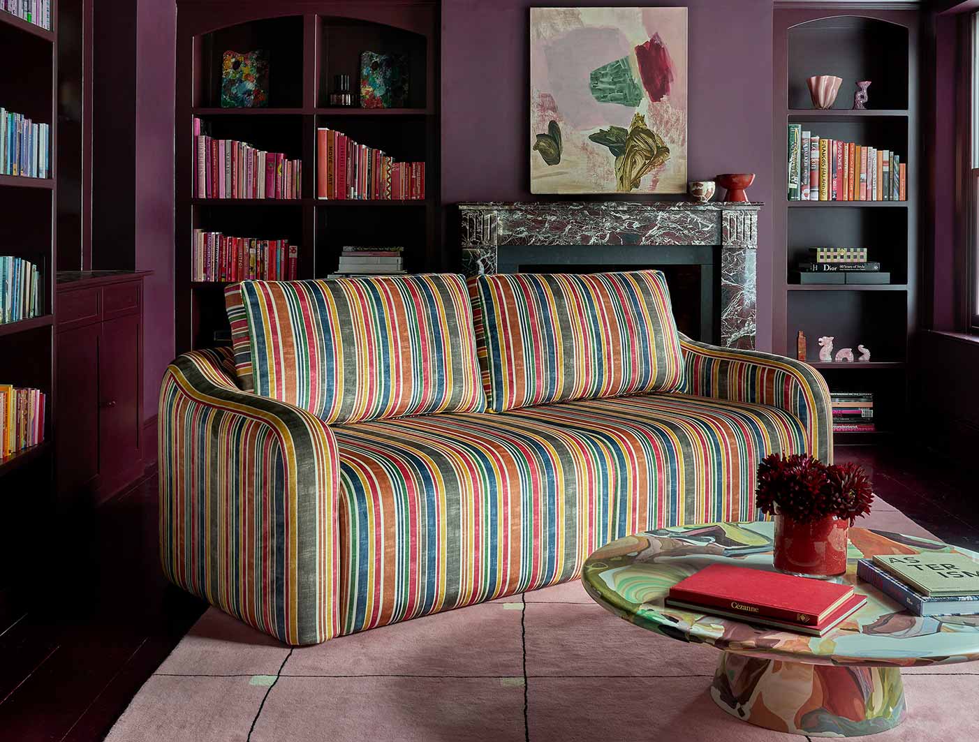 Muse 3 seater sofa in Harpers Bazaar Stripe Carnival