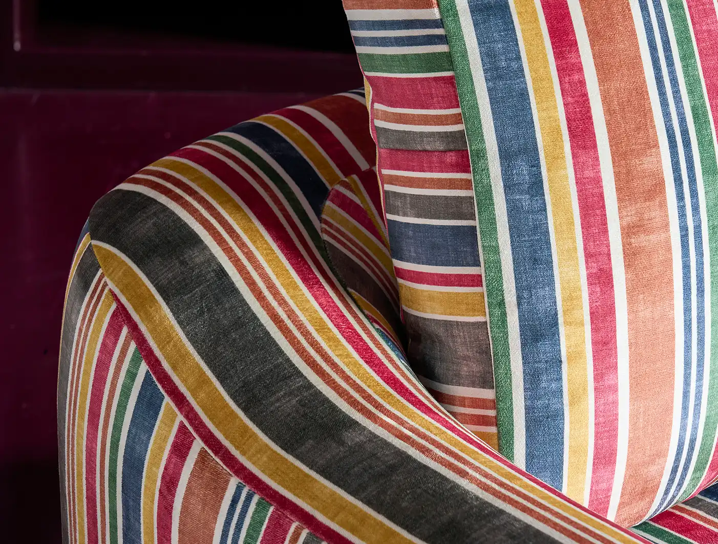 Muse 3 seater sofa in Harpers Bazaar Stripe Carnival cropped