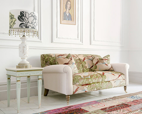 Petworth 3 Seater Sofa in Mulberry Flying Ducks