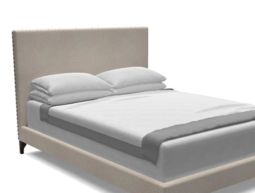 Portobello King Bed in Two Tone Plain Biscuit