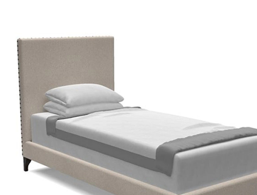 Portobello Single Bed in Two Tone Plain Biscuit