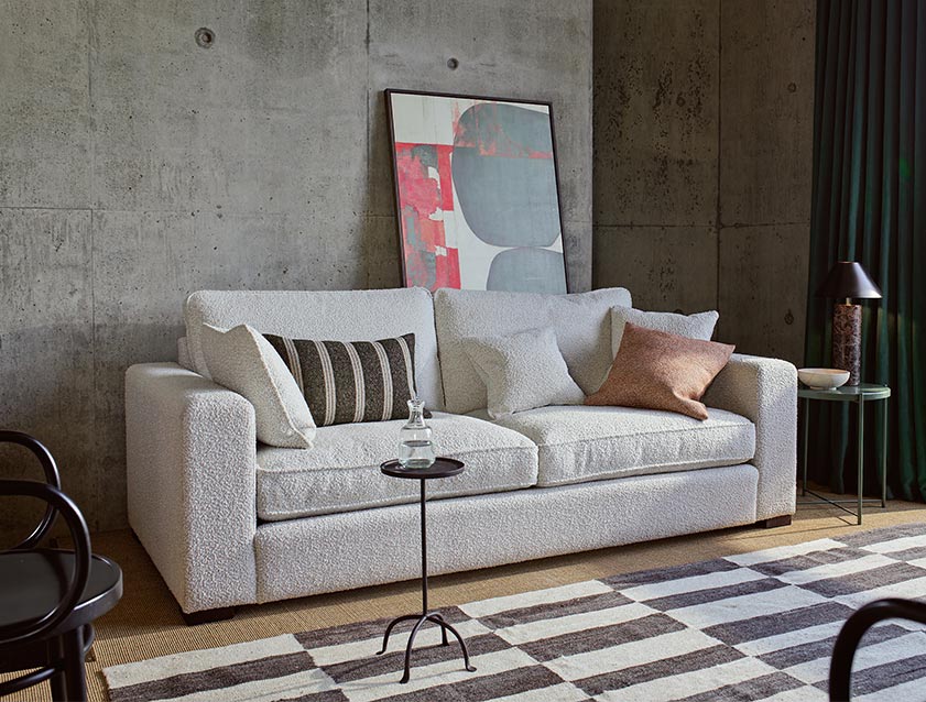 Saxmundham 4 Seater Sofa in Warwick Boucle Andes