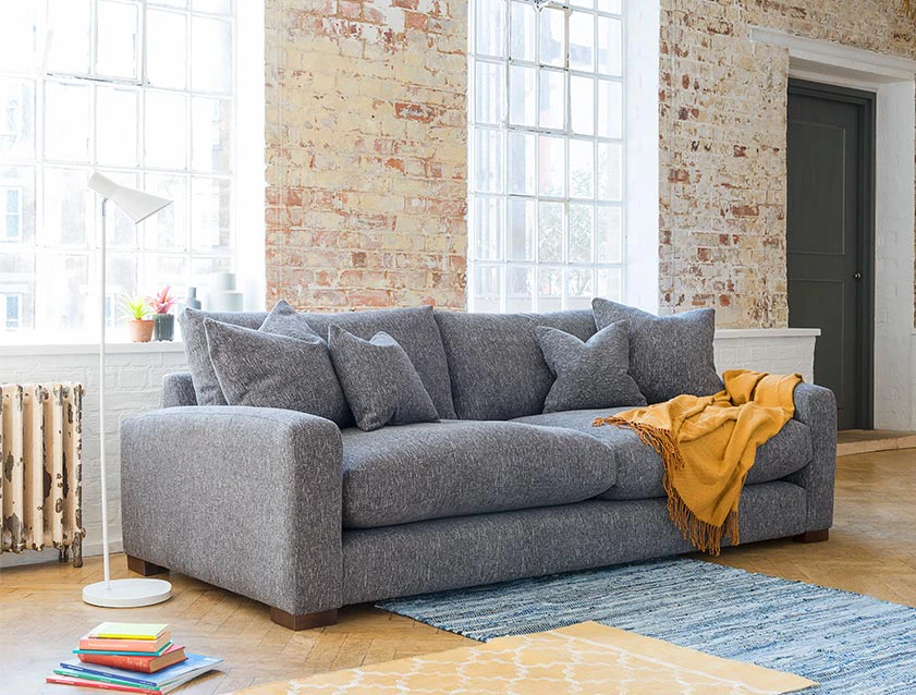 Stockbridge 4 Seater Sofa in Abraham Moon Askrigg Smoke