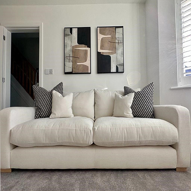 Stockbridge 4 Seater Sofa in Wemyss Pancha Aubrey Storm