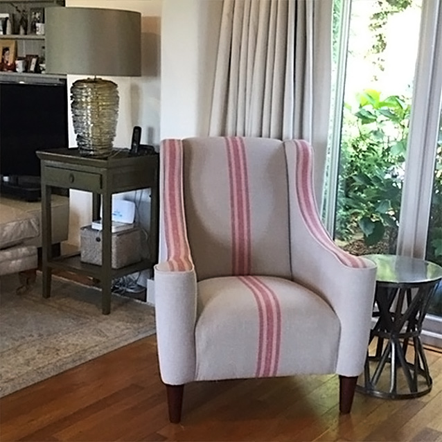 Sennen Chair in Walloon Stripe Red