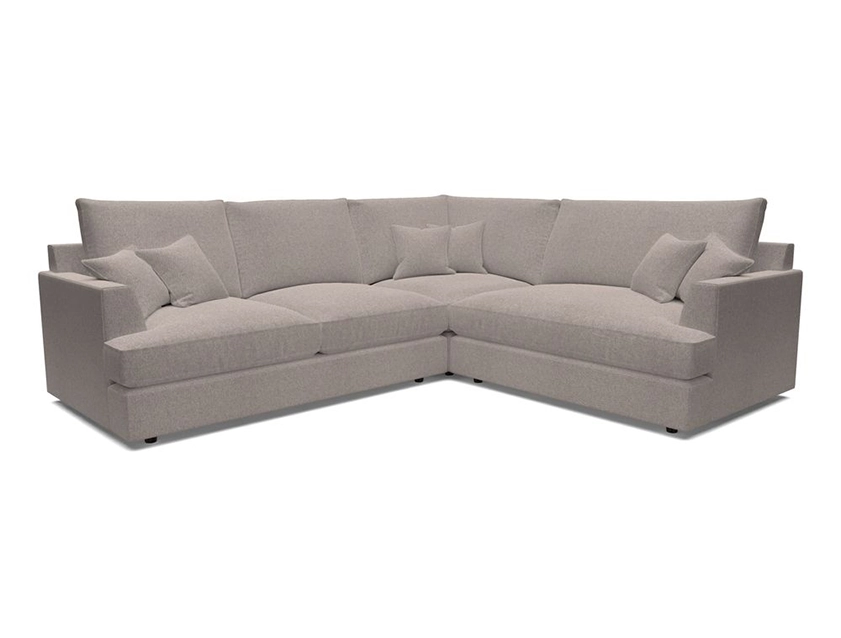Slingsby Large Fitted Cover Corner Sofa LHF in Two Tone Plain Biscuit