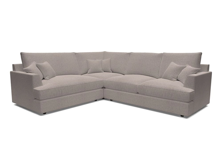 Slingsby Medium Fitted Cover Corner Sofa RHF in Two Tone Plain Biscuit