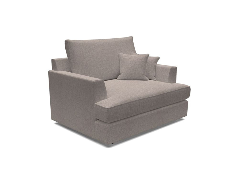Slingsby Snuggler Fitted Cover Sofa in Two Tone Plain Biscuit.  Loose cover version available