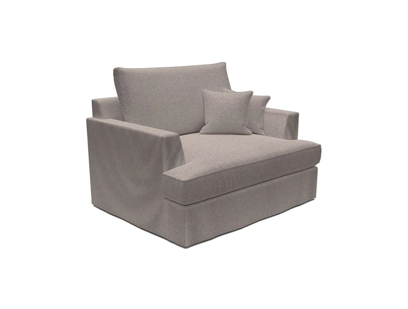 Slingsby Snuggler Sofa Loose Cover in Two Tone Plain Biscuit