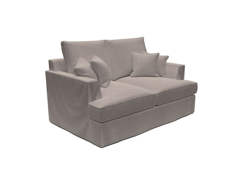 Slingsby 2 Seater Fitted Cover Sofa in Two Tone Plain Biscuit.  Loose cover version available