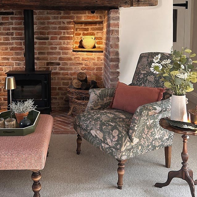 Snape Chair in V&A Threads Of India Mughal Garden Safari curtesy of Ribton Turner Design