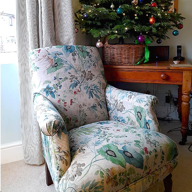 Snape Chair in Jungle Jaded Linen