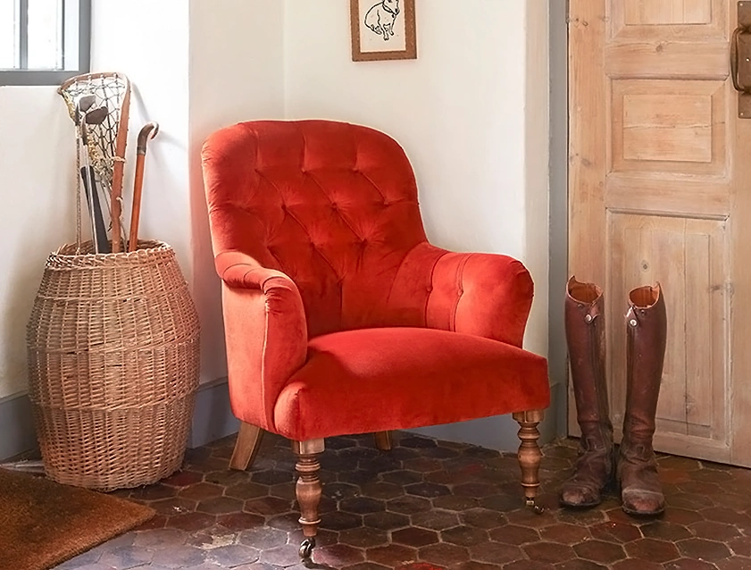 Tisbury Chair in House Clever Velvet Henna
