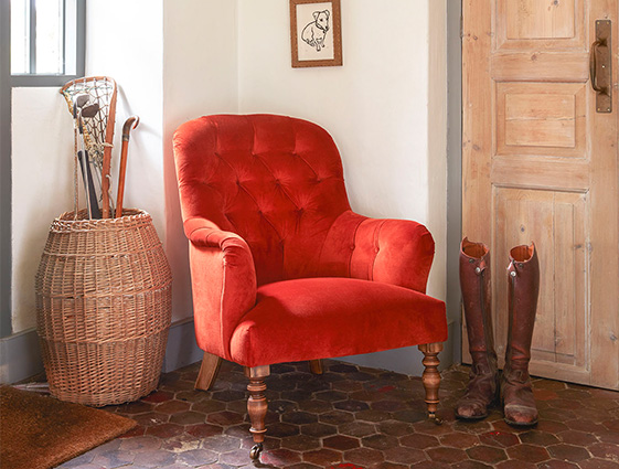 Tisbury Chair in House Clever Velvet Henna
