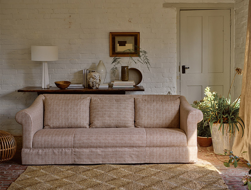 Turnberry 3 Seater Sofa in Sussex Stripe Cinnamon