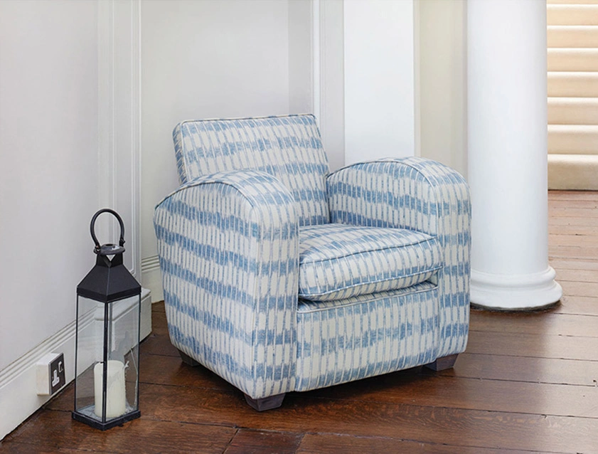 Montmartre Chair in V&A Brompton Collection Ikat Morning Blue