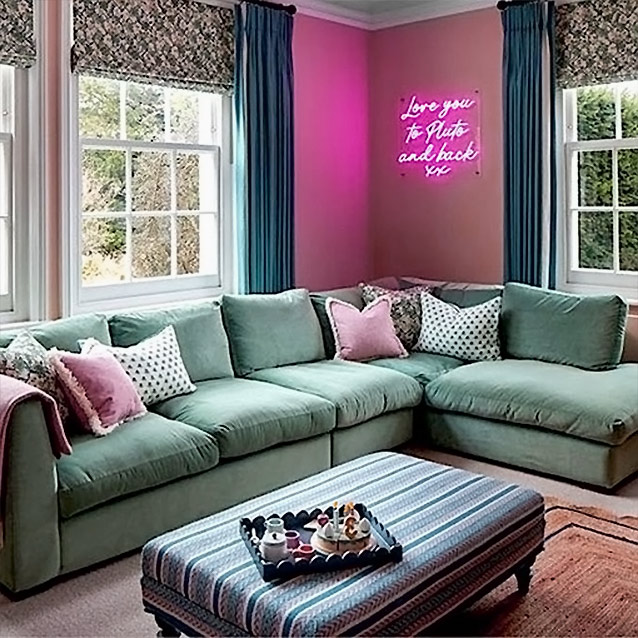 Wadenhoe Corner Sofa in Ross Aquavelvet Celadon