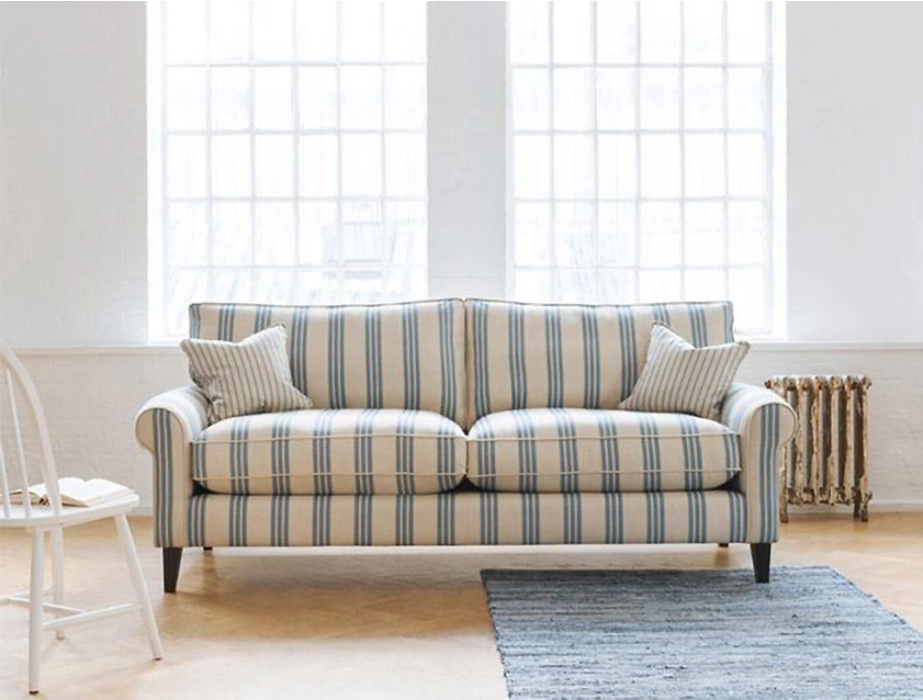 Waverley 3 Seater Sofa in Cloth 18 Bengal Stripe Indigo