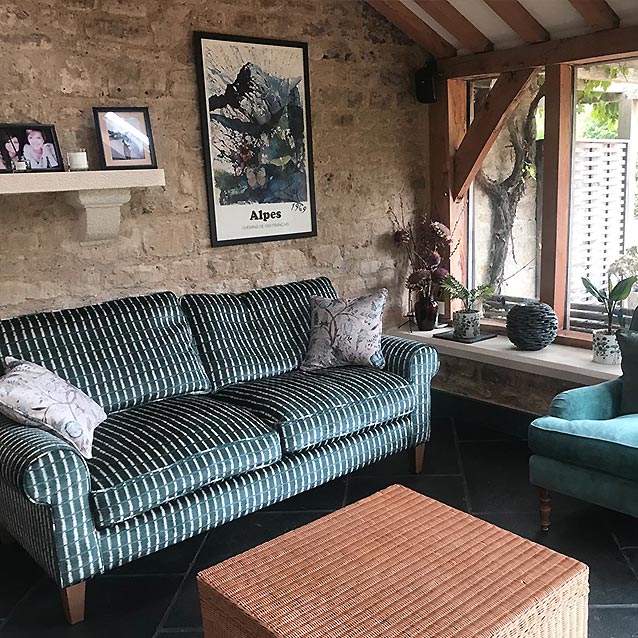 Waverley 3 Seater Sofa in V&A Threads Of India Opulent Velvets Ikate Mirage Hunter