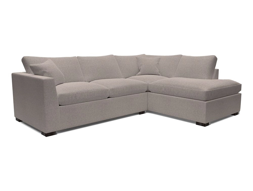 Wadenhoe Medium LHF Corner Sofa Bed in Two Tone Plain Biscuit