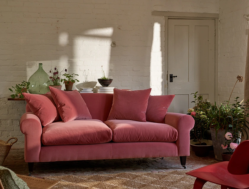 Walberswick 3 Seater Sofa in Linwood Omega Velvet Damson