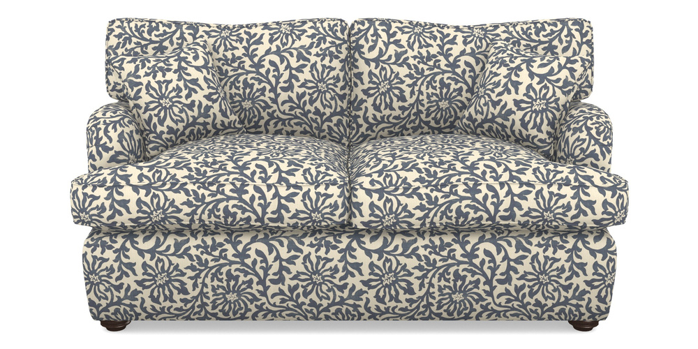 Product photograph of Alwinton Sofa Bed 2 Seater Sofa Bed In V A Brompton Collection - Floral Scroll - Midnight Blue from Sofas and Stuff Limited