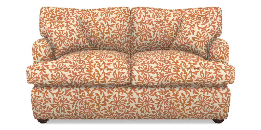 Product photograph of Alwinton Sofa Bed 2 Seater Sofa Bed In V A Brompton Collection - Floral Scroll - Terracotta from Sofas and Stuff Limited