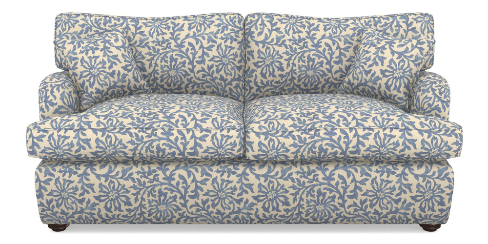 Product photograph of Alwinton Sofa Bed 3 Seater Sofa Bed In V A Brompton Collection - Floral Scroll - Morning Blue from Sofas and Stuff Limited