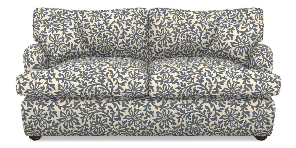 Product photograph of Alwinton Sofa Bed 3 Seater Sofa Bed In V A Brompton Collection - Floral Scroll - Midnight Blue from Sofas and Stuff Limited