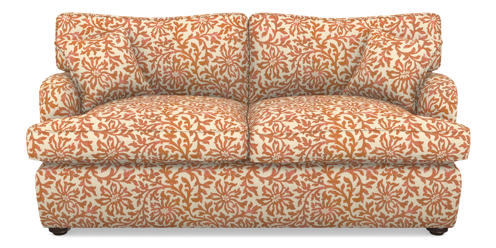 Product photograph of Alwinton Sofa Bed 3 Seater Sofa Bed In V A Brompton Collection - Floral Scroll - Terracotta from Sofas and Stuff Limited