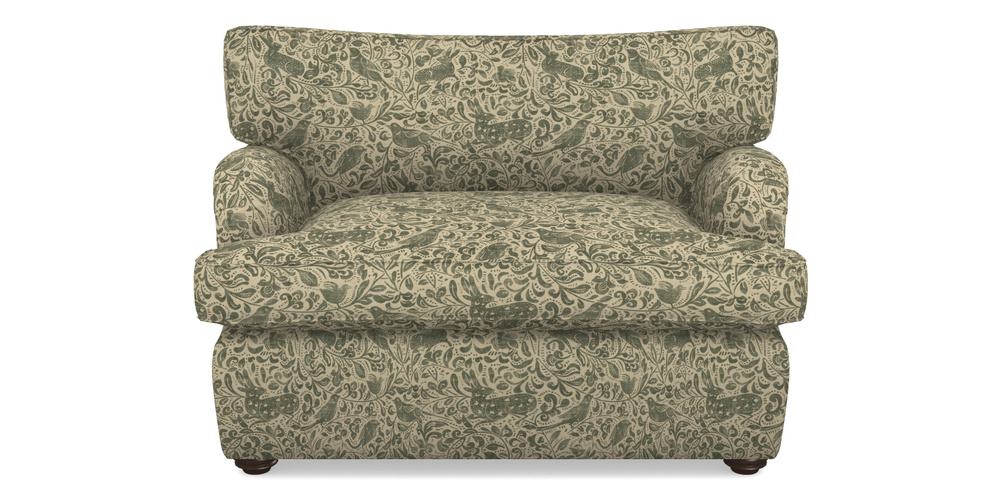 Product photograph of Alwinton Sofa Bed Snuggler Sofa Bed In V A Drawn From Nature - Bird And Rabbit - Dark Green from Sofas and Stuff Limited