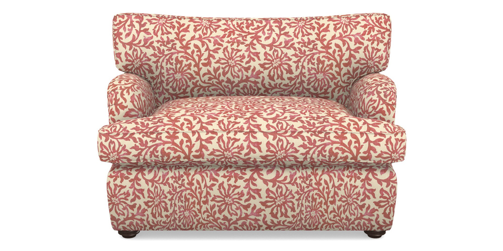 Product photograph of Alwinton Sofa Bed Snuggler Sofa Bed In V A Brompton Collection - Floral Scroll - Chilli from Sofas and Stuff Limited