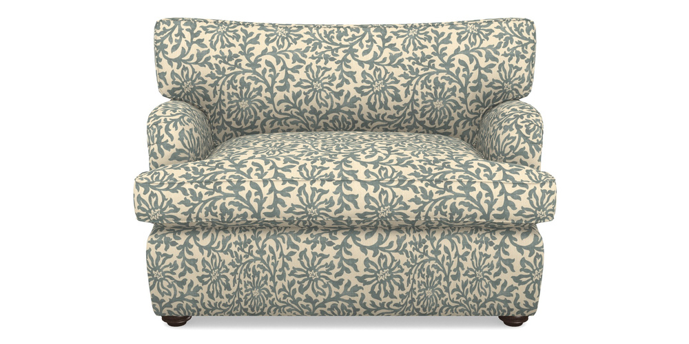 Product photograph of Alwinton Sofa Bed Snuggler Sofa Bed In V A Brompton Collection - Floral Scroll - Pebble from Sofas and Stuff Limited