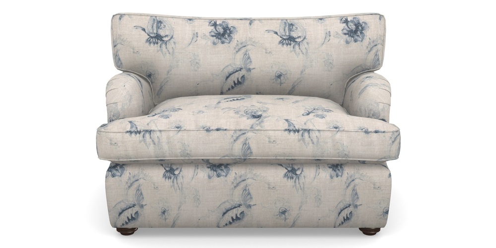 Product photograph of Alwinton Sofa Bed Snuggler Sofa Bed In Floral Linen - Lela Mystery Indigo from Sofas and Stuff Limited