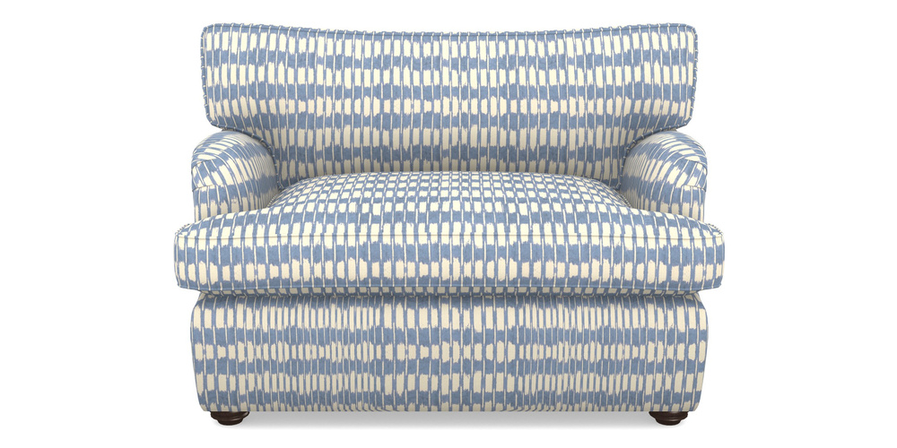 Product photograph of Alwinton Sofa Bed Snuggler Sofa Bed In V A Brompton Collection - Ikat - Morning Blue from Sofas and Stuff Limited