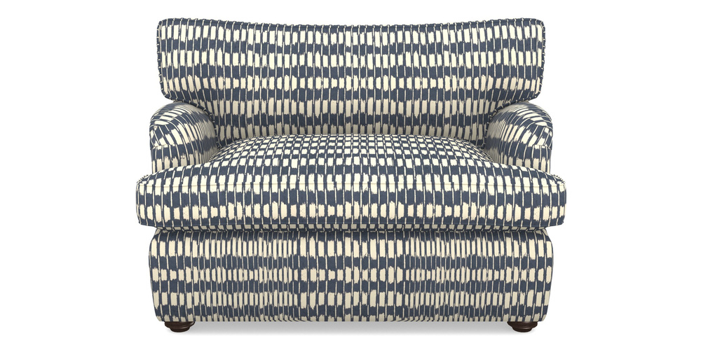 Product photograph of Alwinton Sofa Bed Snuggler Sofa Bed In V A Brompton Collection - Ikat - Midnight Blue from Sofas and Stuff Limited