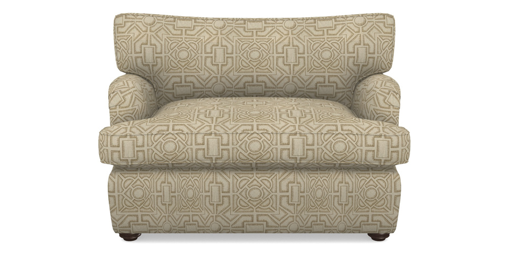 Product photograph of Alwinton Sofa Bed Snuggler Sofa Bed In Rhs Collection - Large Knot Garden Linen - Gold from Sofas and Stuff Limited