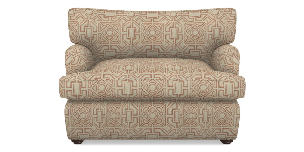 Product photograph of Alwinton Sofa Bed Snuggler Sofa Bed In Rhs Collection - Large Knot Garden Linen - Terracotta from Sofas and Stuff Limited