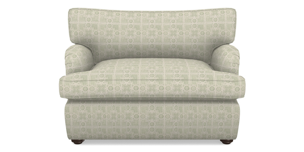 Product photograph of Alwinton Sofa Bed Snuggler Sofa Bed In Rhs Collection - Small Knot Garden Cotton Weave - Pistachio from Sofas and Stuff Limited