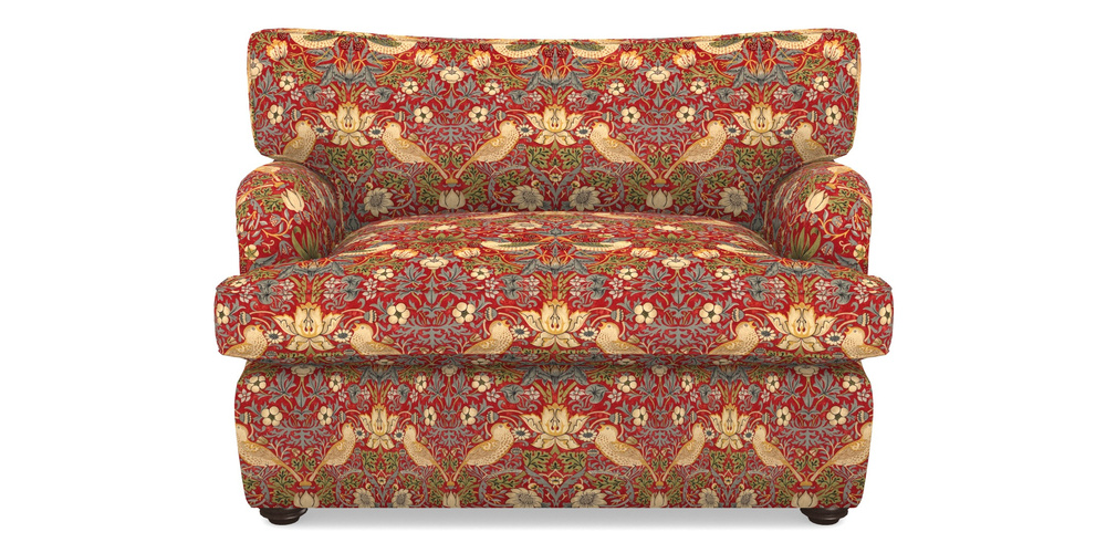 Product photograph of Alwinton Sofa Bed Snuggler Sofa Bed In William Morris Collection - Strawberry Thief - Crimson Slate from Sofas and Stuff Limited