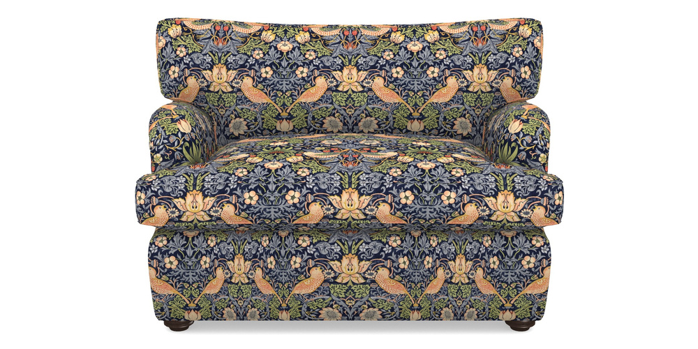 Product photograph of Alwinton Sofa Bed Snuggler Sofa Bed In William Morris Collection - Strawberry Thief - Indigo Mineral from Sofas and Stuff Limited