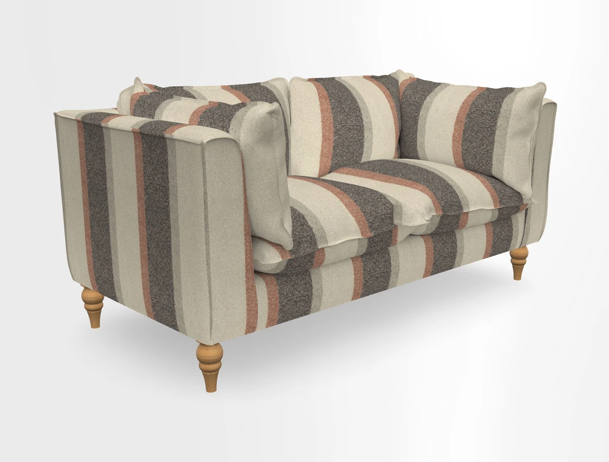 Aysgarth 3 Seater Sofa in Furrow Stripe Broad and Furrow Stripe Narrow Sunflower