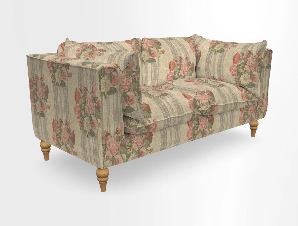 Aysgarth 3 Seater Sofa in Furrow Stripe Broad and Furrow Stripe Narrow Sunflower